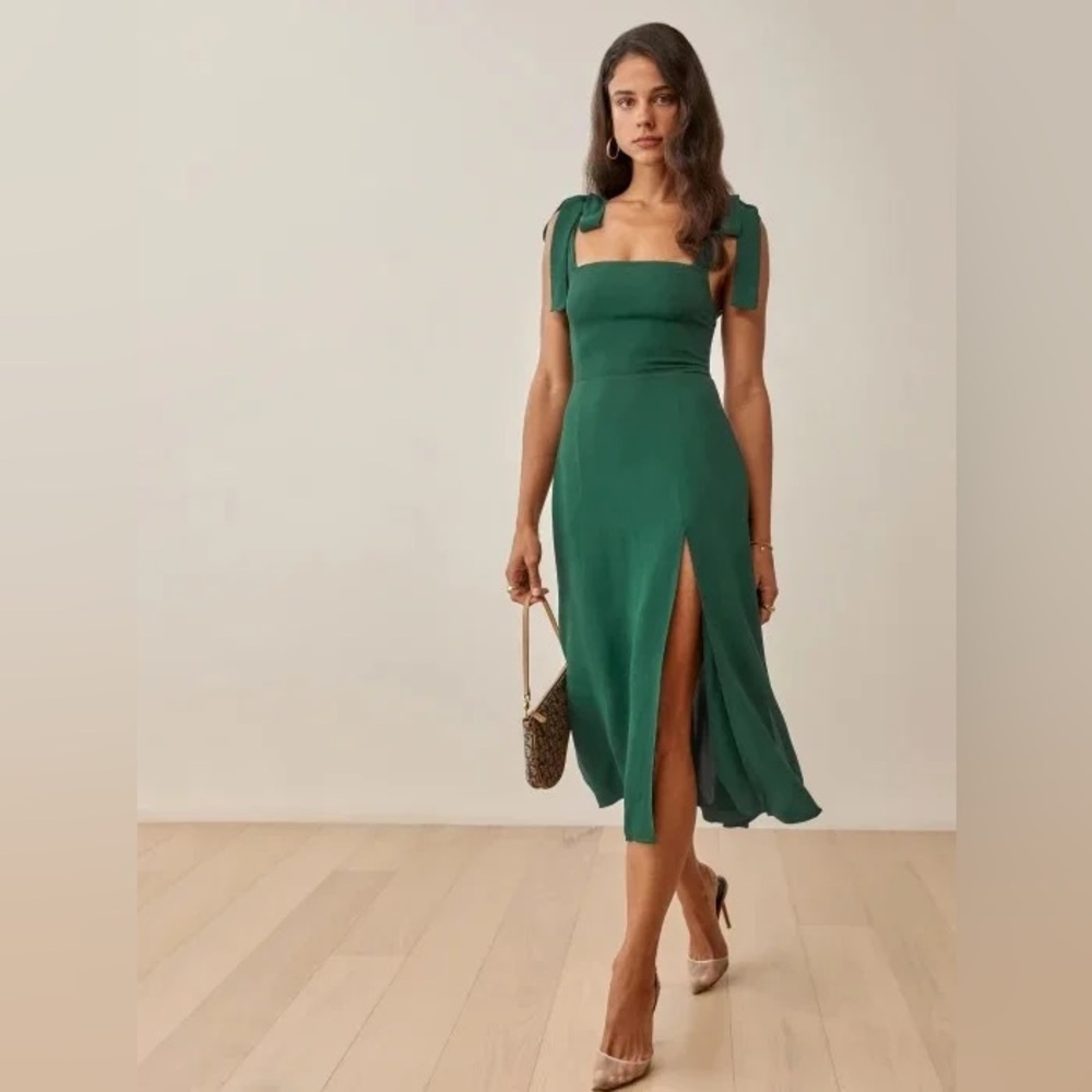 Reformation Twilight Dress Emerald - Size 6